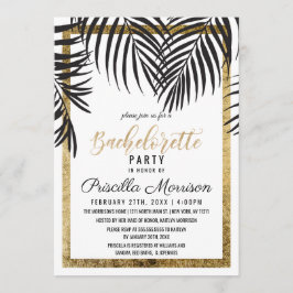 Convites Bachelorette de Borda Dourada da Árvore da Palma P