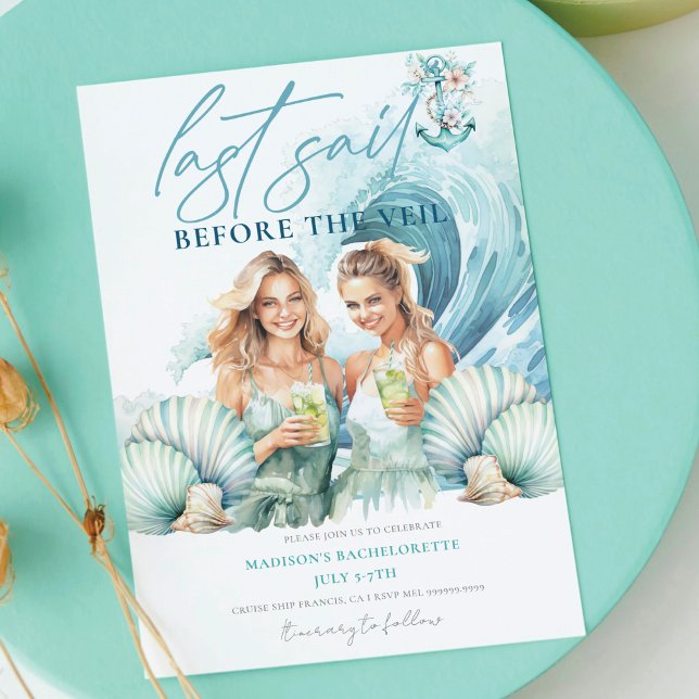 Convites Bachelorette de Cruise Última Vela antes do Véu (Criador carregado)