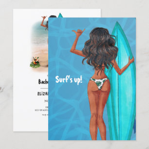 Convites Bachelorette de Férias de Praia do Surf Rustic Su