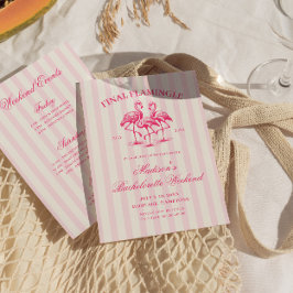 Convites Bachelorette de Flamingle Linear, Rosa Final