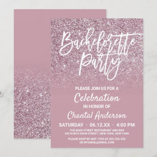 Convites Bachelorette de Ombre Cor-de-Rosa Dourada Dusty Ro
