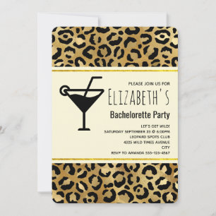 Convites Bachelorette de Padrão de Impressão de Leopard Sel