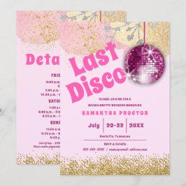 Convites Bachelorette de Retrospectiva de Disco Dourado Mag