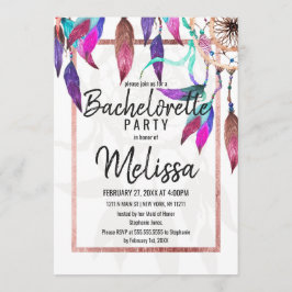 Convites Bachelorette de Rosa de Dreamcatcher