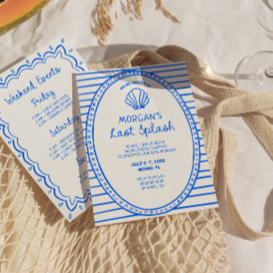 Convites Bachelorette de Última Abertura Desenhada à Mão Az