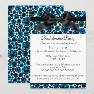 CONVITES BACHELORETTE DO ARCO MODERNO BLUE BLACK DIAMONY
