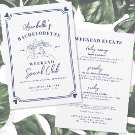 Convites Bachelorette do Clube Social Desenho da Mão