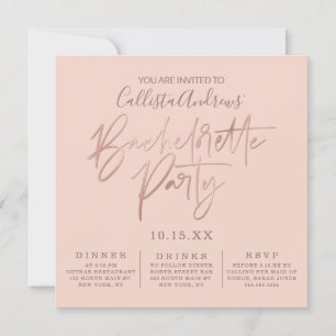 Convites Bachelorette Dourada de Tipografia Rosa Rosa Minim