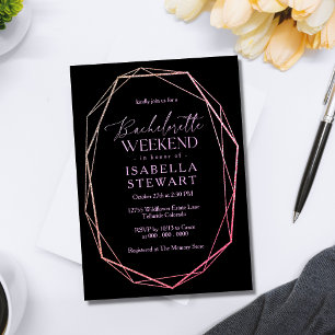 Convites Bachelorette Geométrica Escura Elegante