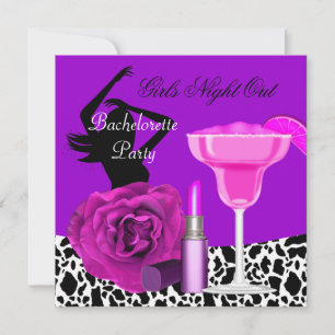 Convites Bachelorette Girls Night Out Animal Purple Party