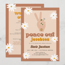 Convites Bachelorette Invi de Daisy Peace Out Retro 70s