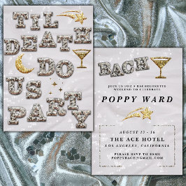 Convites Bachelorette Metálico Glitter Glitter legal Menina