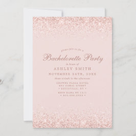 Convites Bachelorette Moderna Cor-de-rosa com Confetti Dour