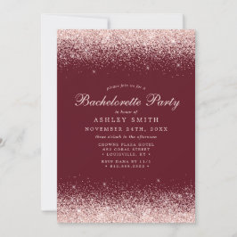 Convites Bachelorette Moderna de Confetti Dourado rosa