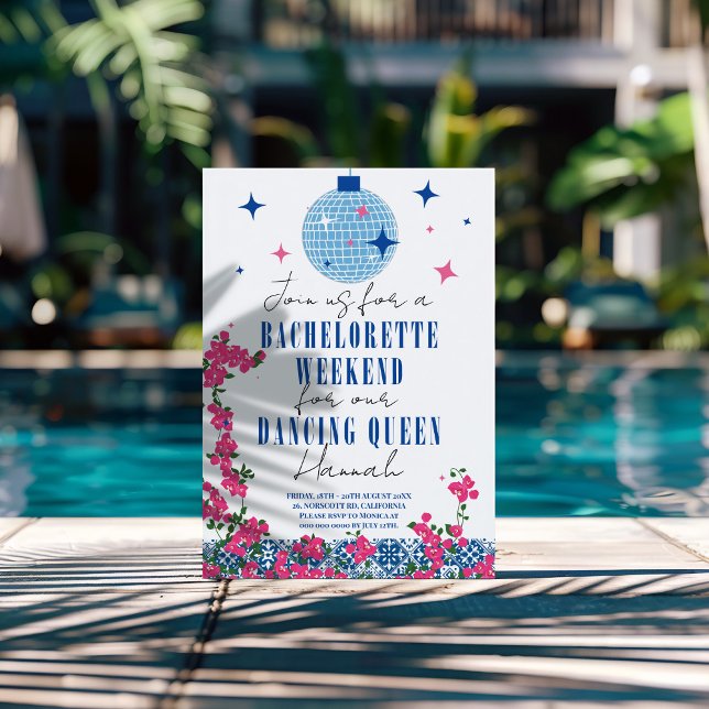 Convites Bachelorette Musical de Santorini Bougainvillea (Criador carregado)