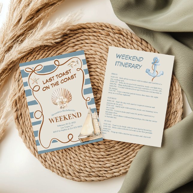 Convites Bachelorette Náutica de Breeze Costeira da Shell S (Criador carregado)
