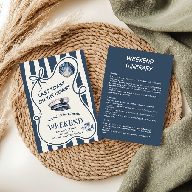 Convites Bachelorette Náutico de Strike Sailor e Chapéu (Criador carregado)