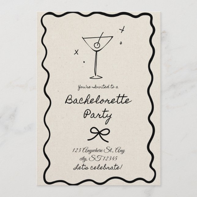 Convites Bachelorette Party Invitation for Bride-to-Be Girl (Frente)