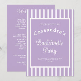 Convites Bachelorette Party Retro Modern LightPurple Classy