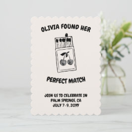 Convites Bachelorette Perfect Match da Cherry Disco Preta