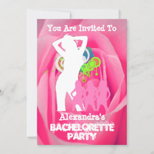 Convites Bachelorette personalizado de garotas de festa ros