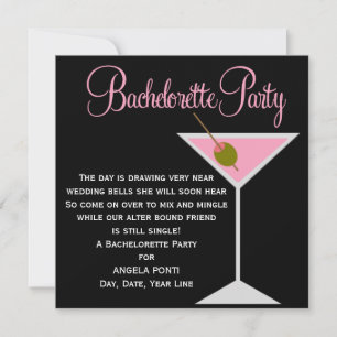 Convites Bachelorette Preta e Rosa