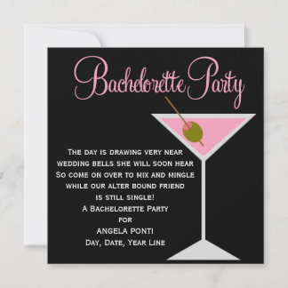 Convites Bachelorette Preta e Rosa
