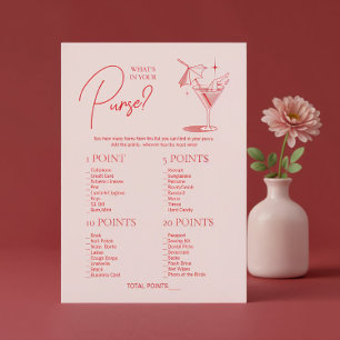 Convites Bachelorette Retro Cocktail O que há na sua bolsa