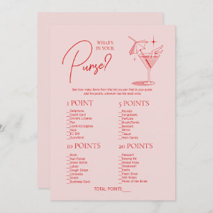 Convites Bachelorette Retro Cocktail O que há na sua bolsa