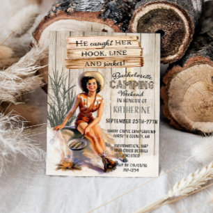 Convites Bachelorette Rustic Camping
