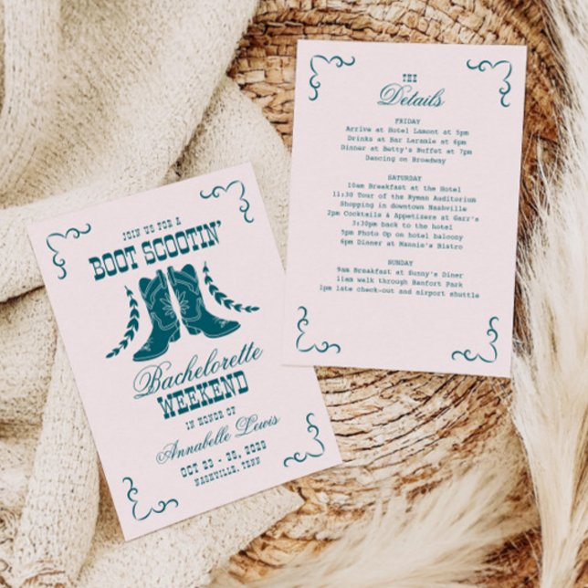 Convites Bachelorette Social Club de Teal Rosa (Criador carregado)