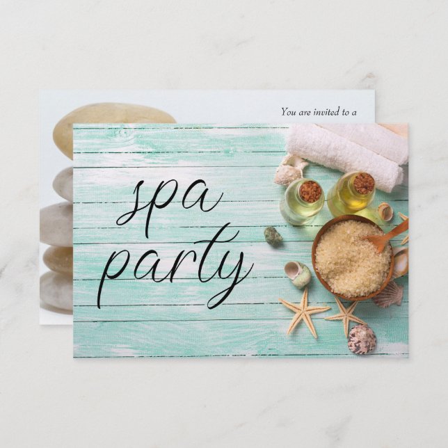 Convites Bachelorette Spa Party (Frente/Verso)