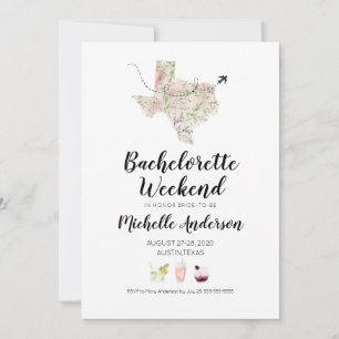Convites Bachelorette Weekend em Austin Texas Invitation