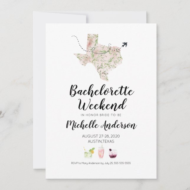 Convites Bachelorette Weekend em Austin Texas Invitation (Frente)