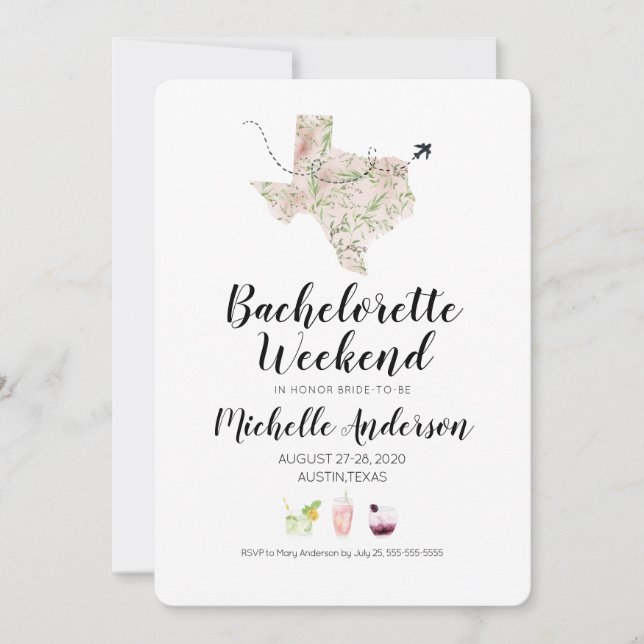 Convites Bachelorette Weekend em Austin Texas Invitation (Frente)