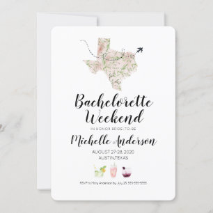 Convites Bachelorette Weekend em Austin Texas Invitation
