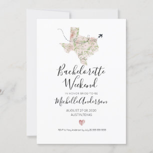 Convites Bachelorette Weekend em Austin Texas Invitation