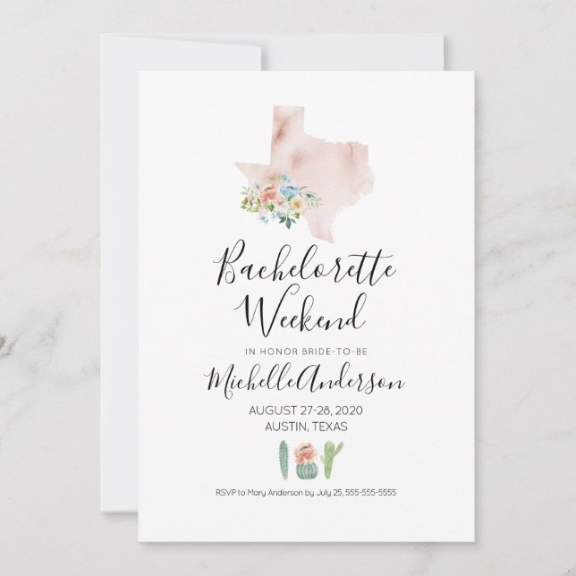 Convites Bachelorette Weekend em Austin Texas Invitation (Frente)