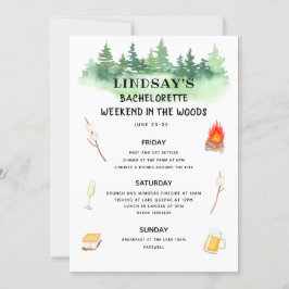 Convites Bachelorette Weekend no Woods Itinerary