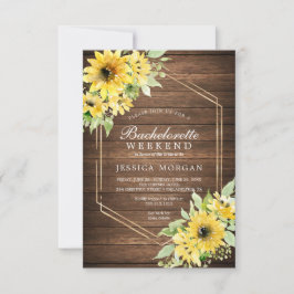 Convites Bachelorette Weekend Rustic Sunflower Greenery