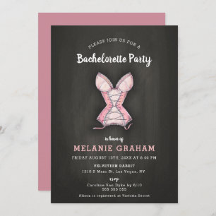 Convites Bachorette de Lingerie de Quadros Modernos Vintage