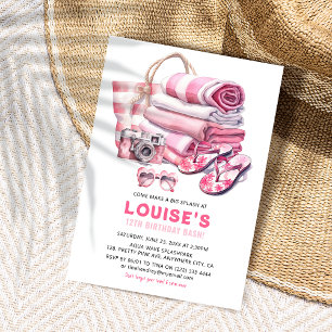 Convites Bacia de aniversário da bonito Festa de Piscina Ro