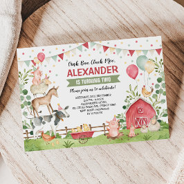 Convites Bacia do Barnyard Festa de aniversário de Animais 