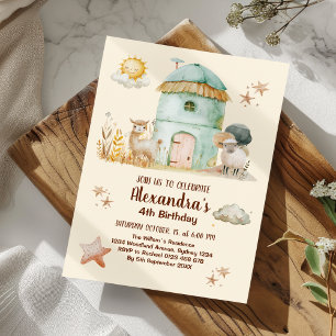 Convites Bacia do Barnyard Festa de aniversário de Animais