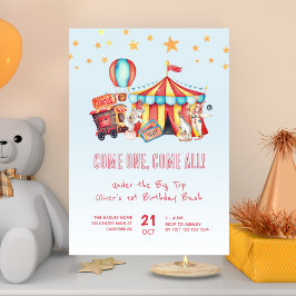 Convites Bacia do primeiro aniversario do Circus Boy do Car