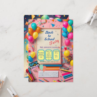 Convites back-to-school party invitation