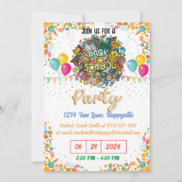 Convites back-to-school party invitation