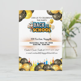 Convites back-to-school party invitation