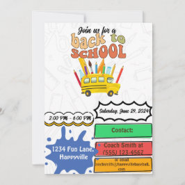 Convites back-to-school party invitation