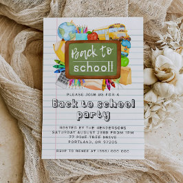 Convites Back To School Party Invitation
